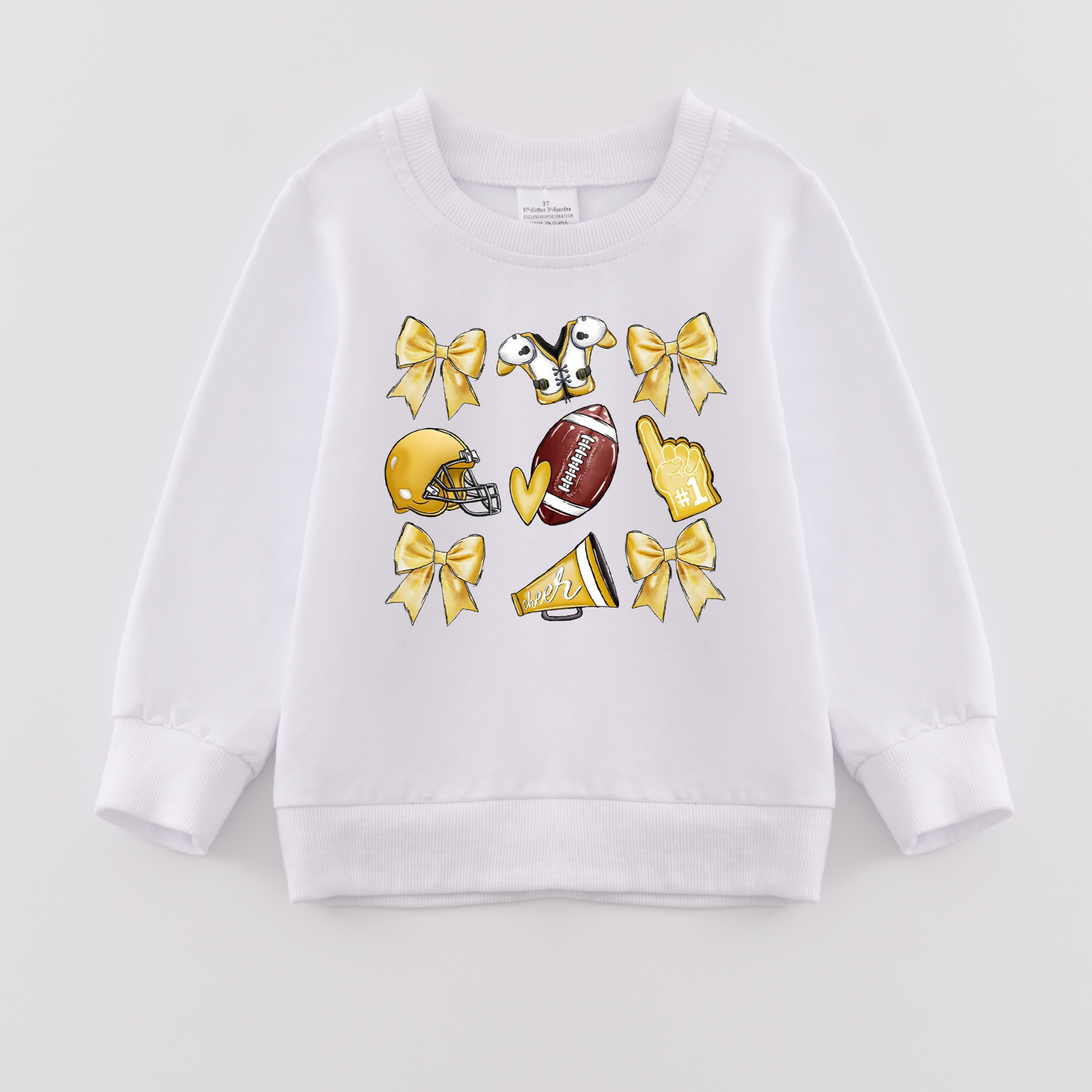 （Pre Order）Girls Fall Football Print Sweatshirt