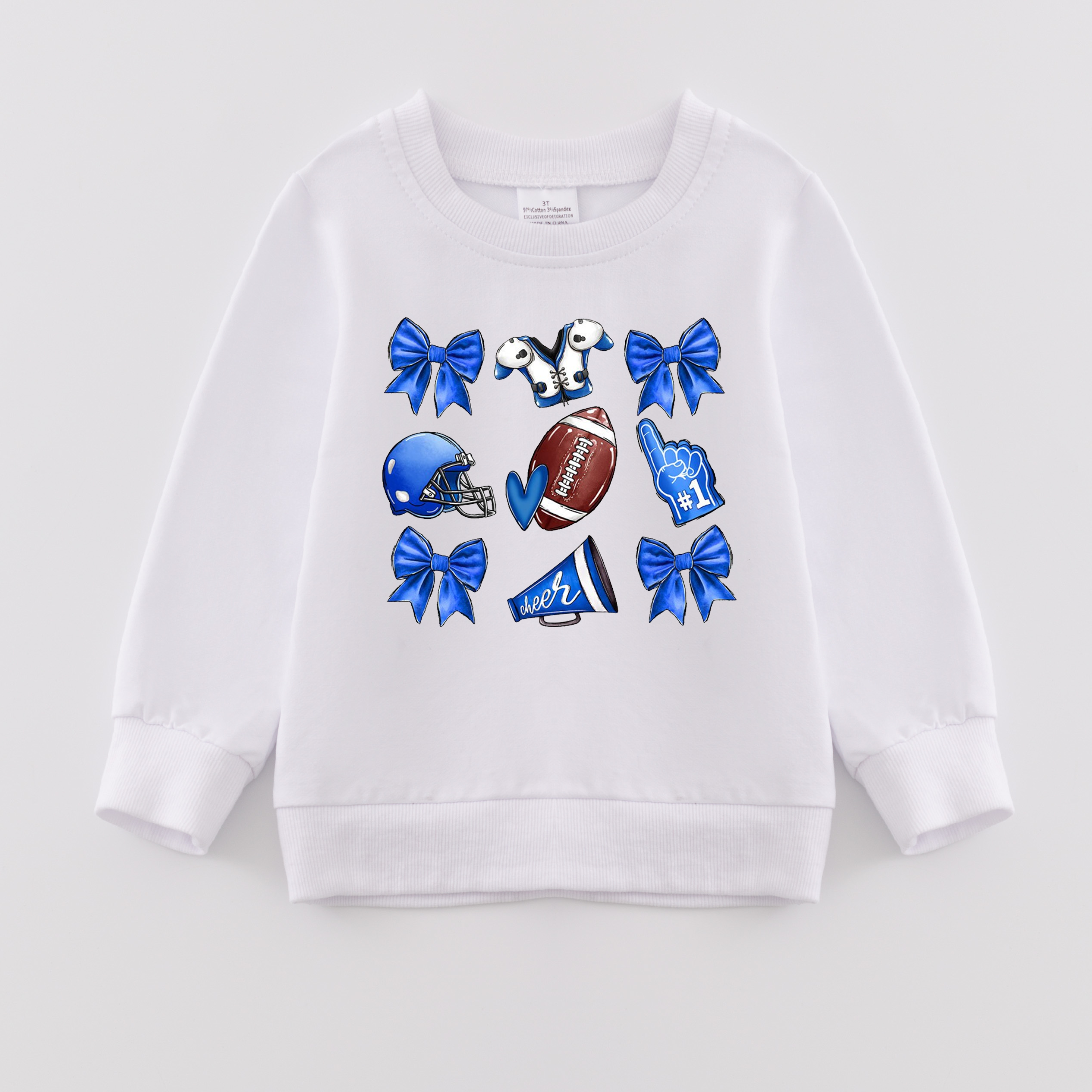 （Pre Order）Girls Fall Football Print Sweatshirt