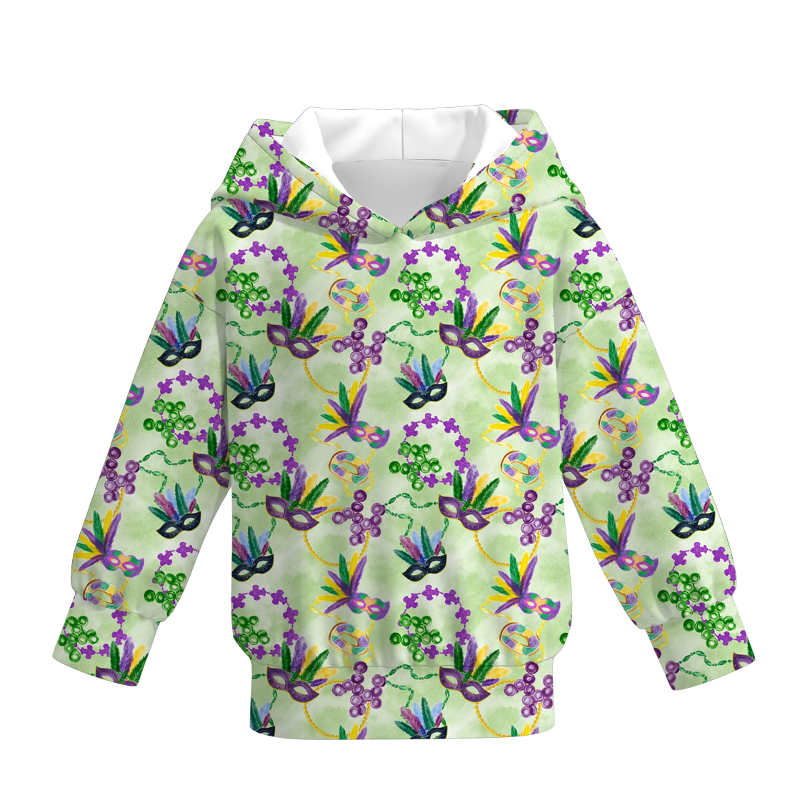 （Pre Order）Girls Mardi Gras Print Dress Hoodie