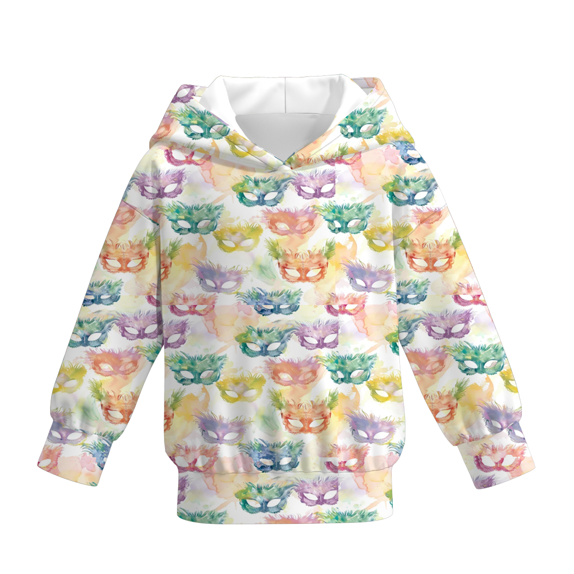 （Pre Order）Girls Mardi Gras Print Dress Hoodie