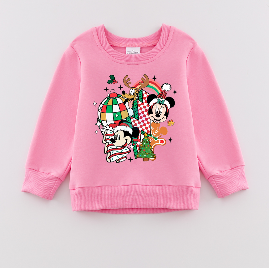 （Pre Order）Girls Christmas Print Sweatshirt