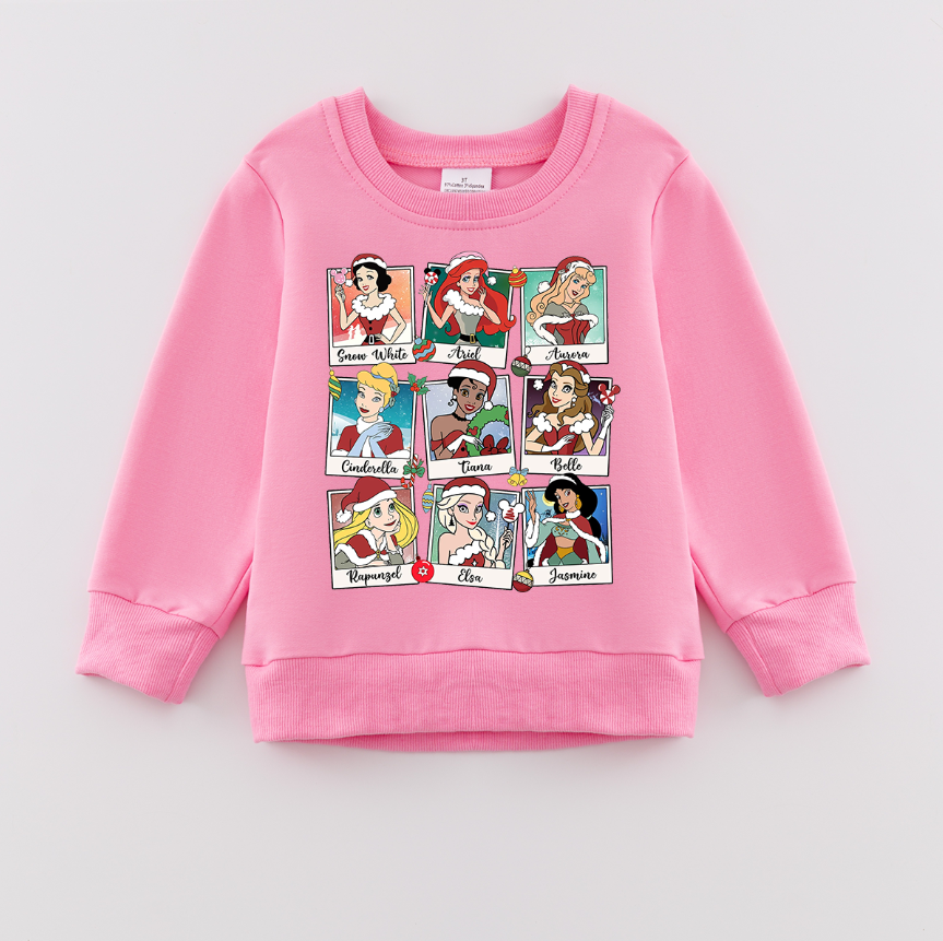 （Pre Order）Girls Christmas Print Sweatshirt