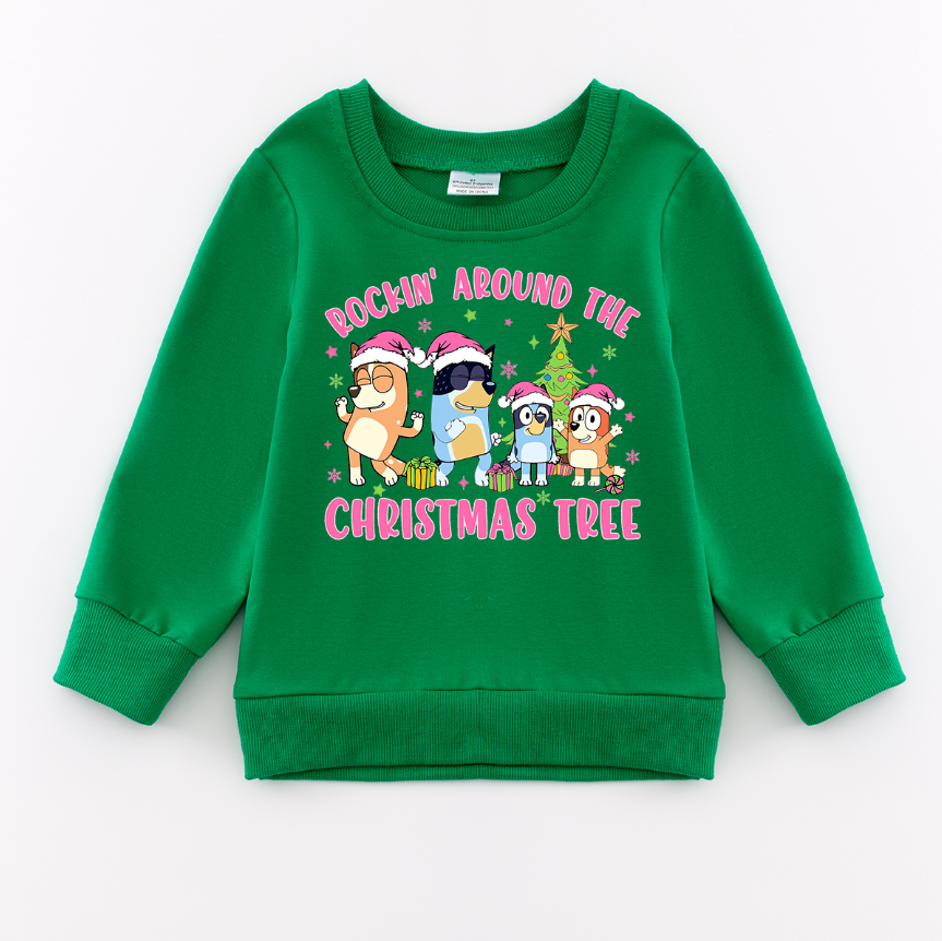 （Pre Order）Girls Christmas Print Sweatshirt