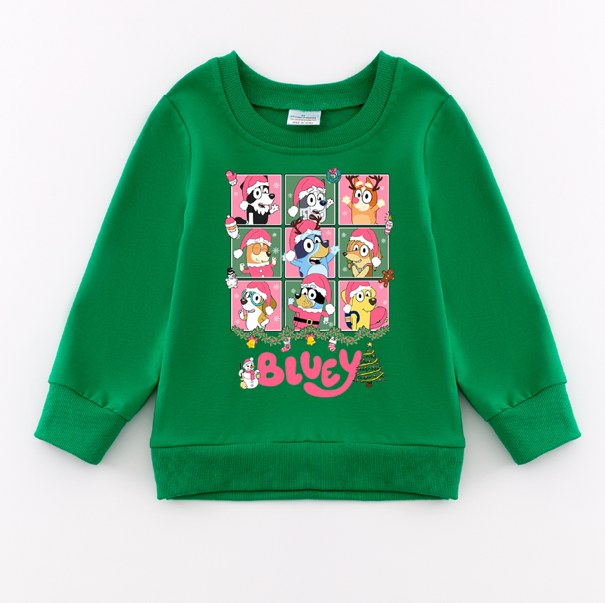 （Pre Order）Girls Christmas Print Sweatshirt