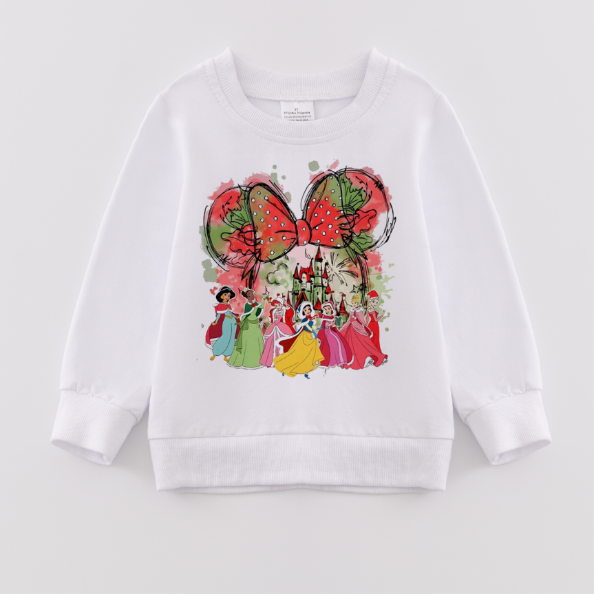 （Pre Order）Girls Christmas Print Sweatshirt