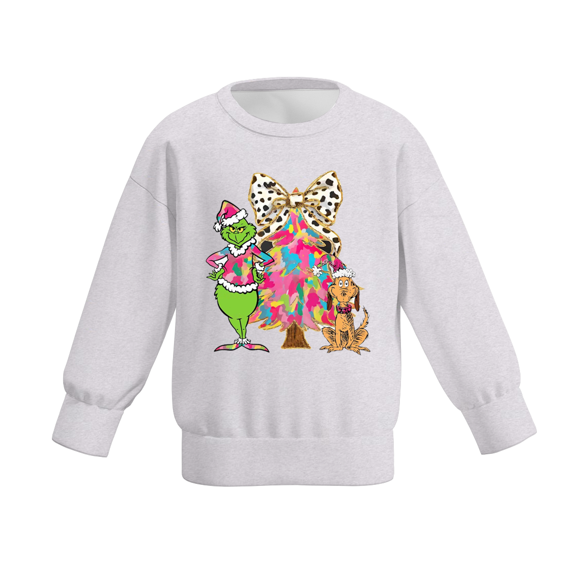 （Pre Order）Girls Christmas Cartoon Print Sweatshirt