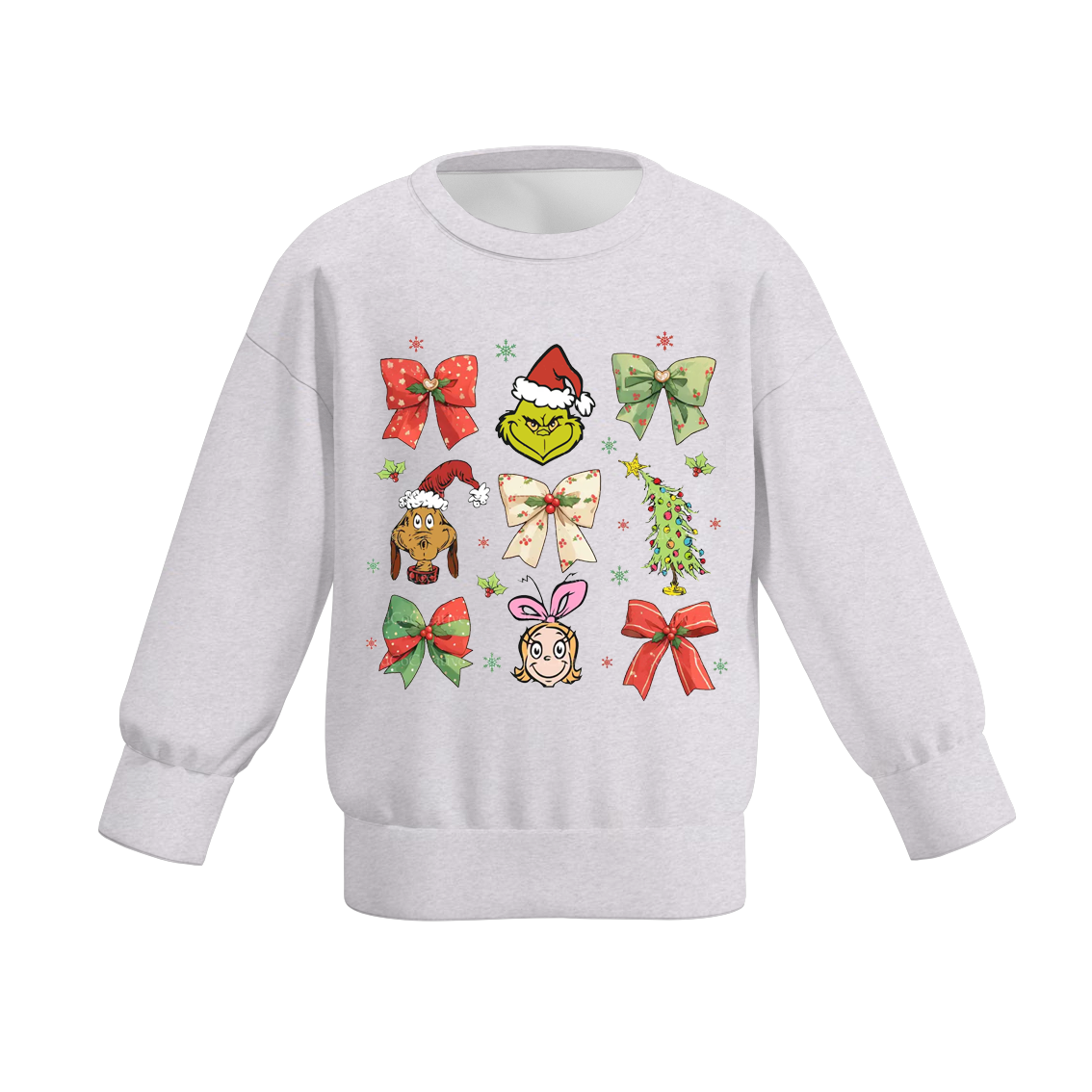 （Pre Order）Girls Christmas Cartoon Print Sweatshirt