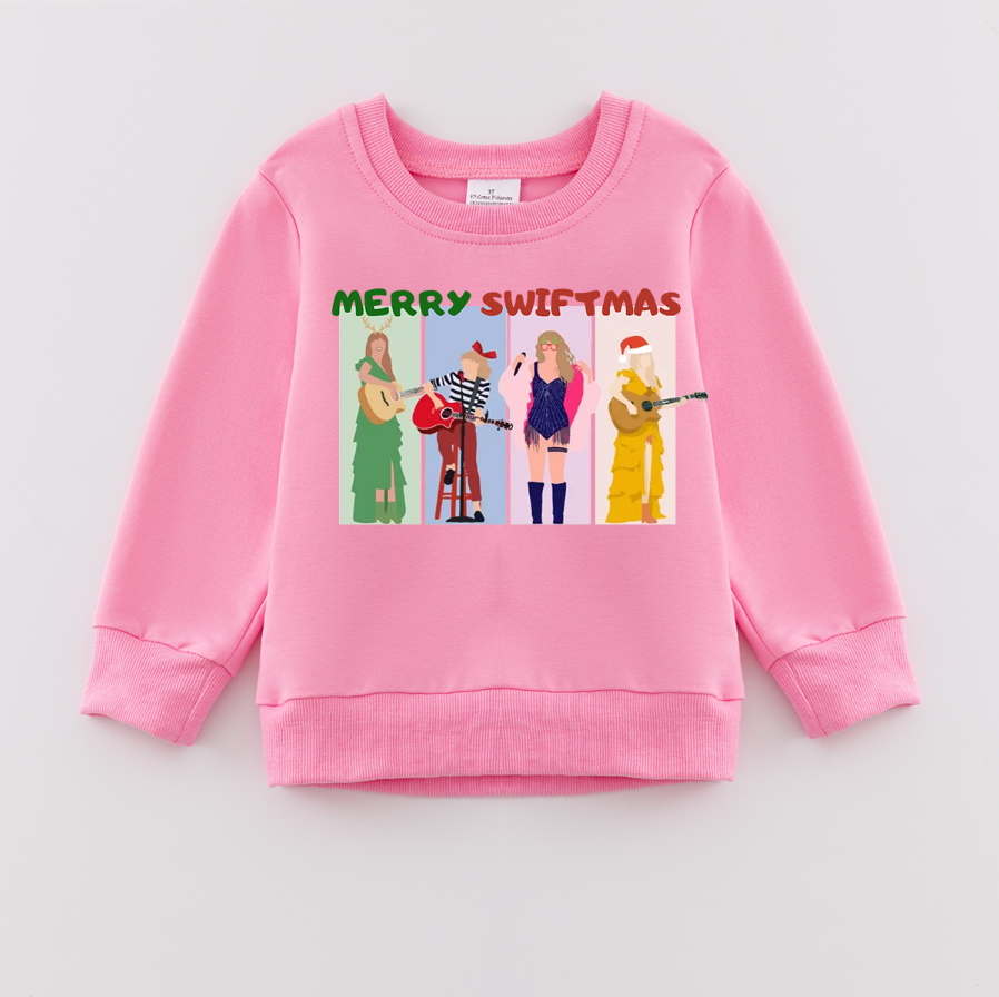 （Pre Order）Girls Christmas Print Sweatshirt