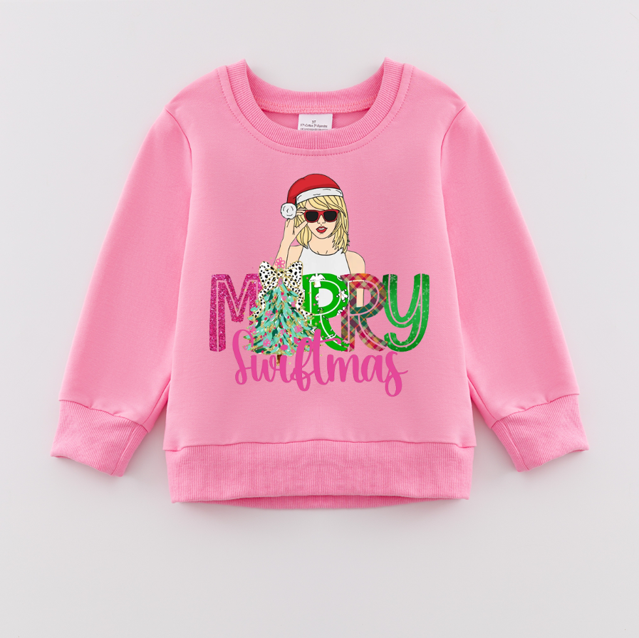 （Pre Order）Girls Christmas Print Sweatshirt