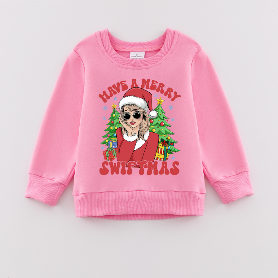 （Pre Order）Girls Christmas Print Sweatshirt