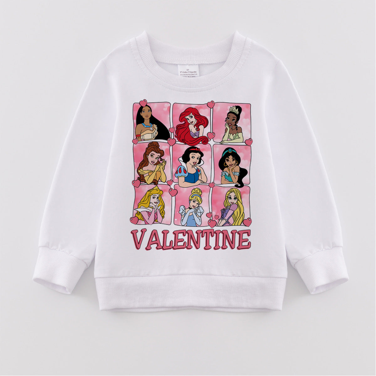 （Pre Order）Girls Valentine's Day Cartoon Print Sweatshirt