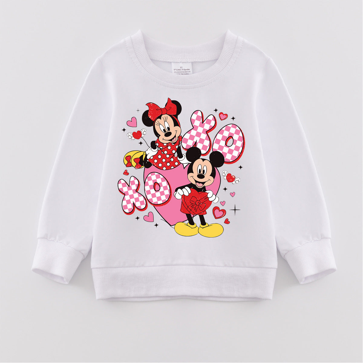 （Pre Order）Girls Valentine's Day Cartoon Print Sweatshirt