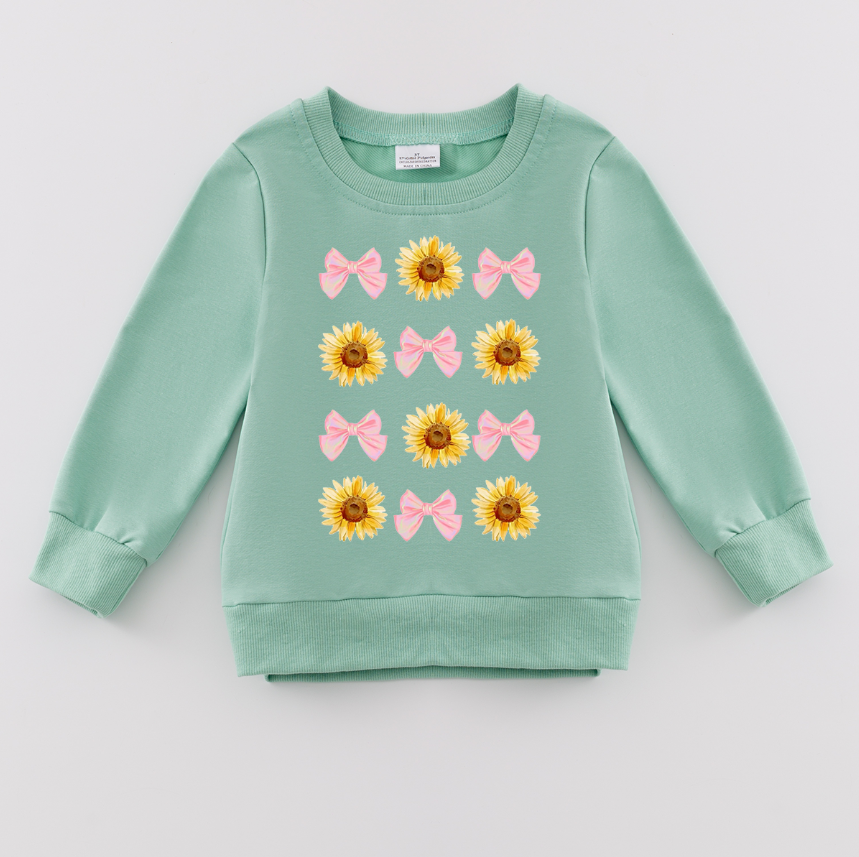 （Pre Order）Girls Fall Farm Print Sweatshirt