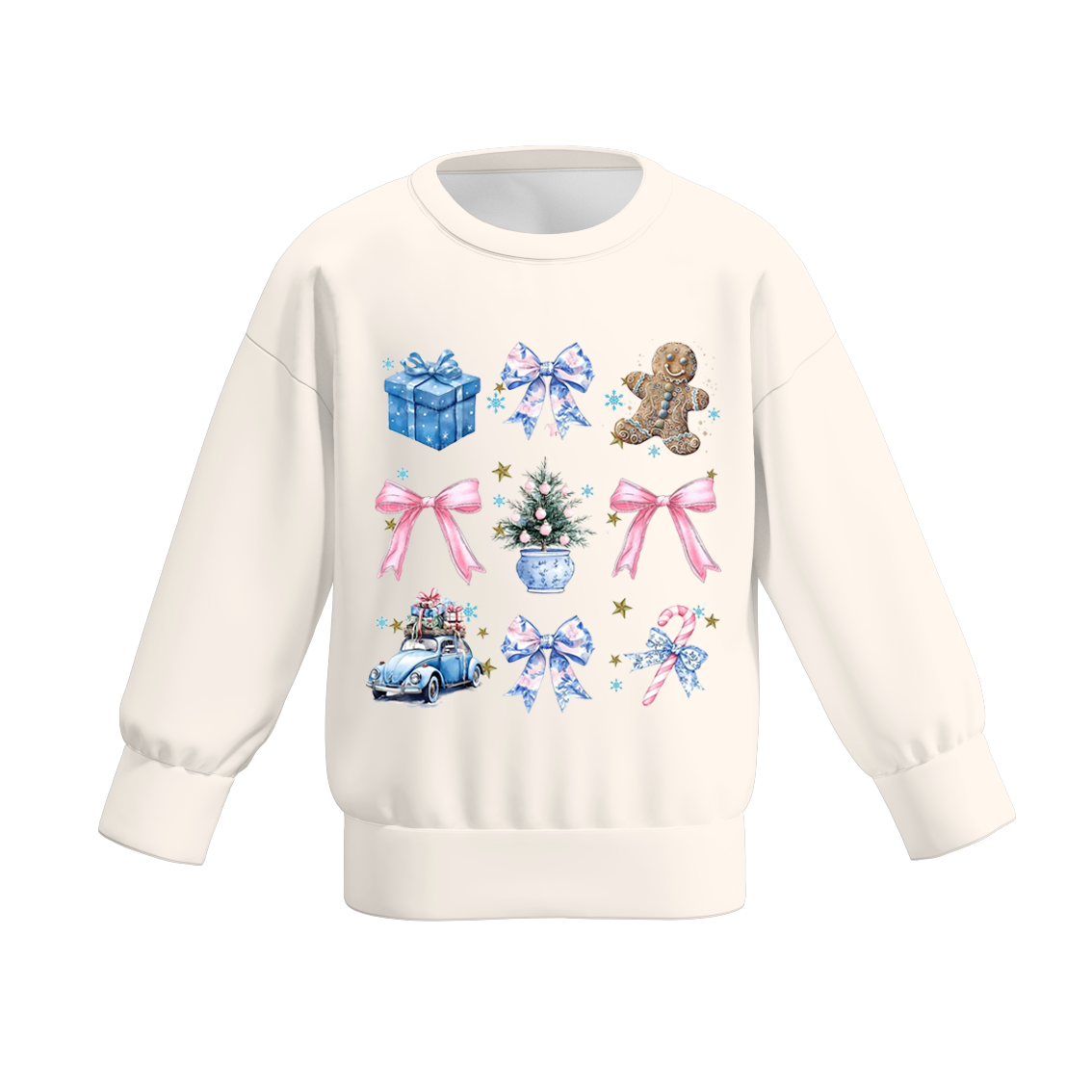 （Pre Order）Girls Christmas Cartoon Print Sweatshirt