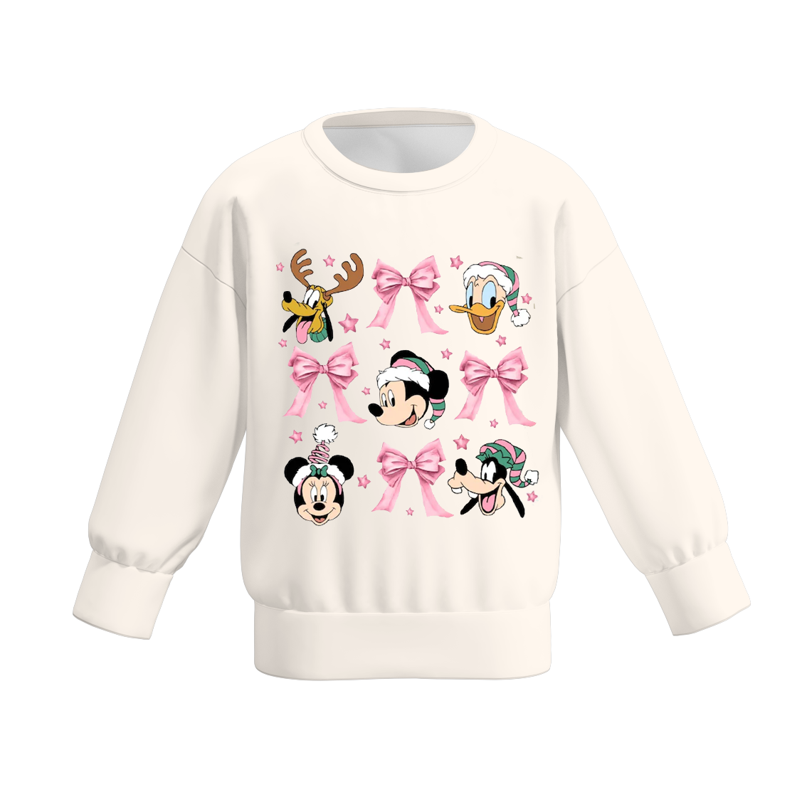 （Pre Order）Girls Christmas Cartoon Print Sweatshirt