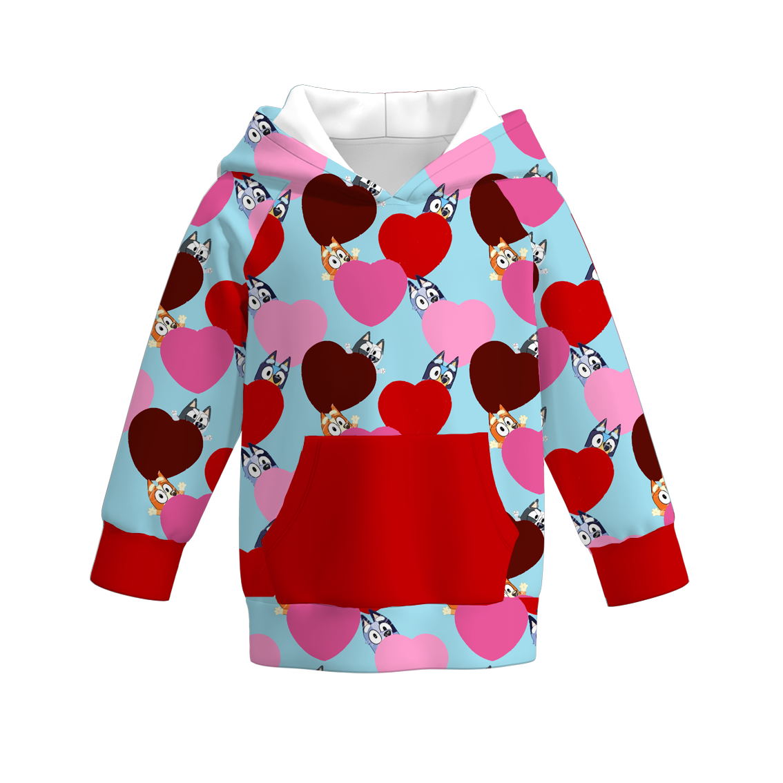 （Pre Order）Boys and Girls Valentine's Day Cute Cartoon Print Hoodie