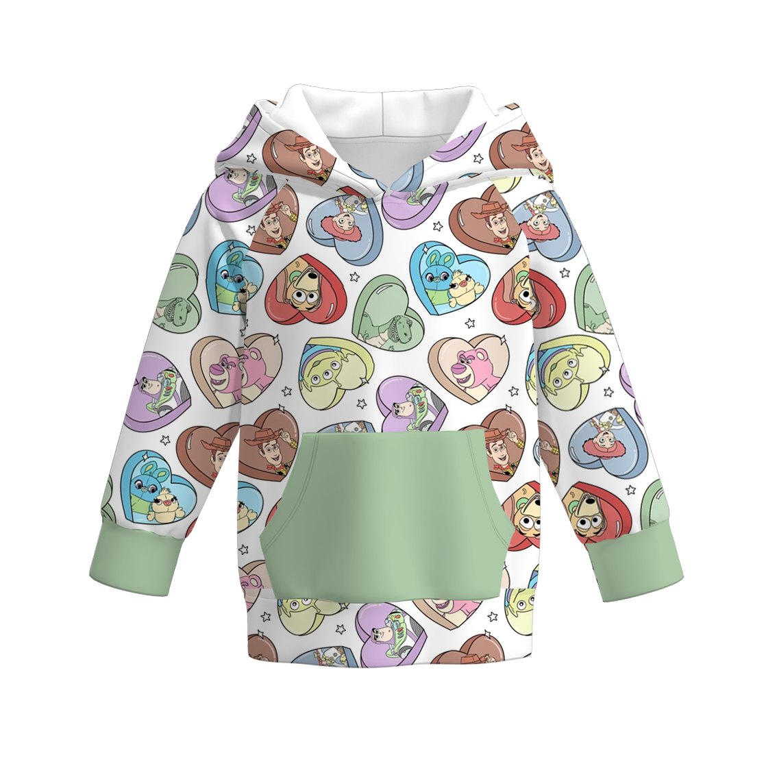 （Pre Order）Girls Valentine's Day Cartoon Print Hoodie