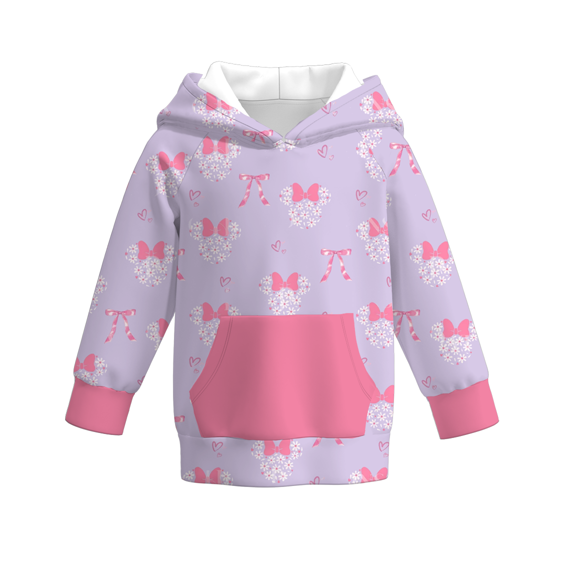 （Pre Order）Girls Valentine's Day Cartoon Print Hoodie