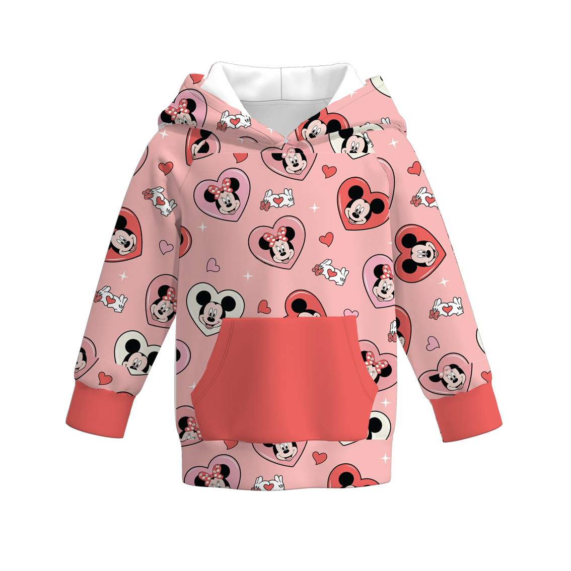 （Pre Order）Girls Valentine's Day Cartoon Print Hoodie