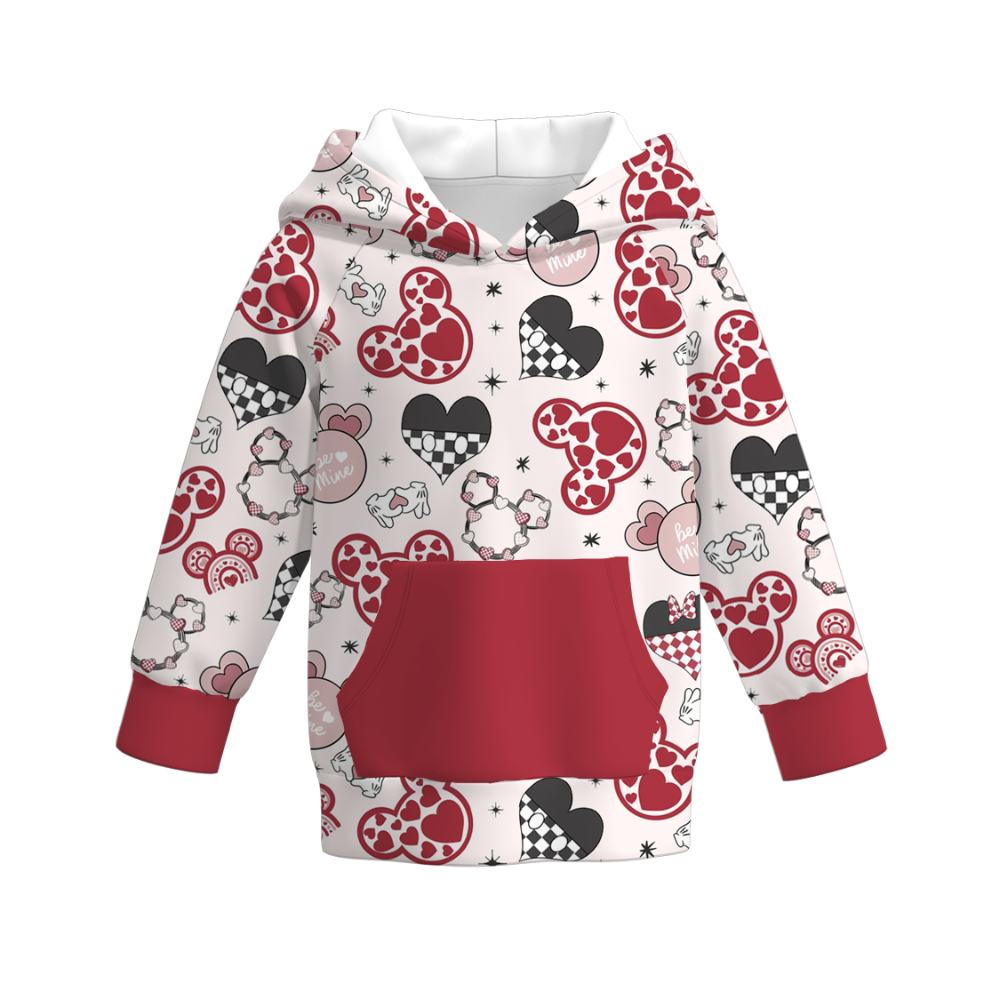 （Pre Order）Girls Valentine's Day Cartoon Print Hoodie