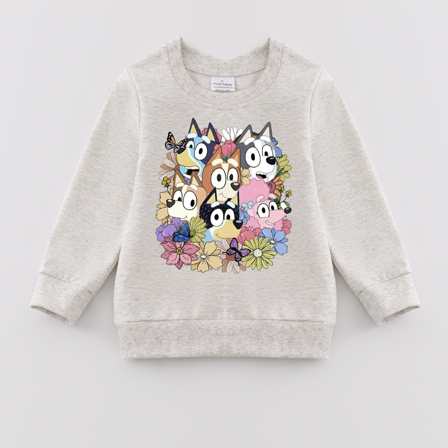 （Pre Order）Girls Fall Cartoon Print Sweatshirt