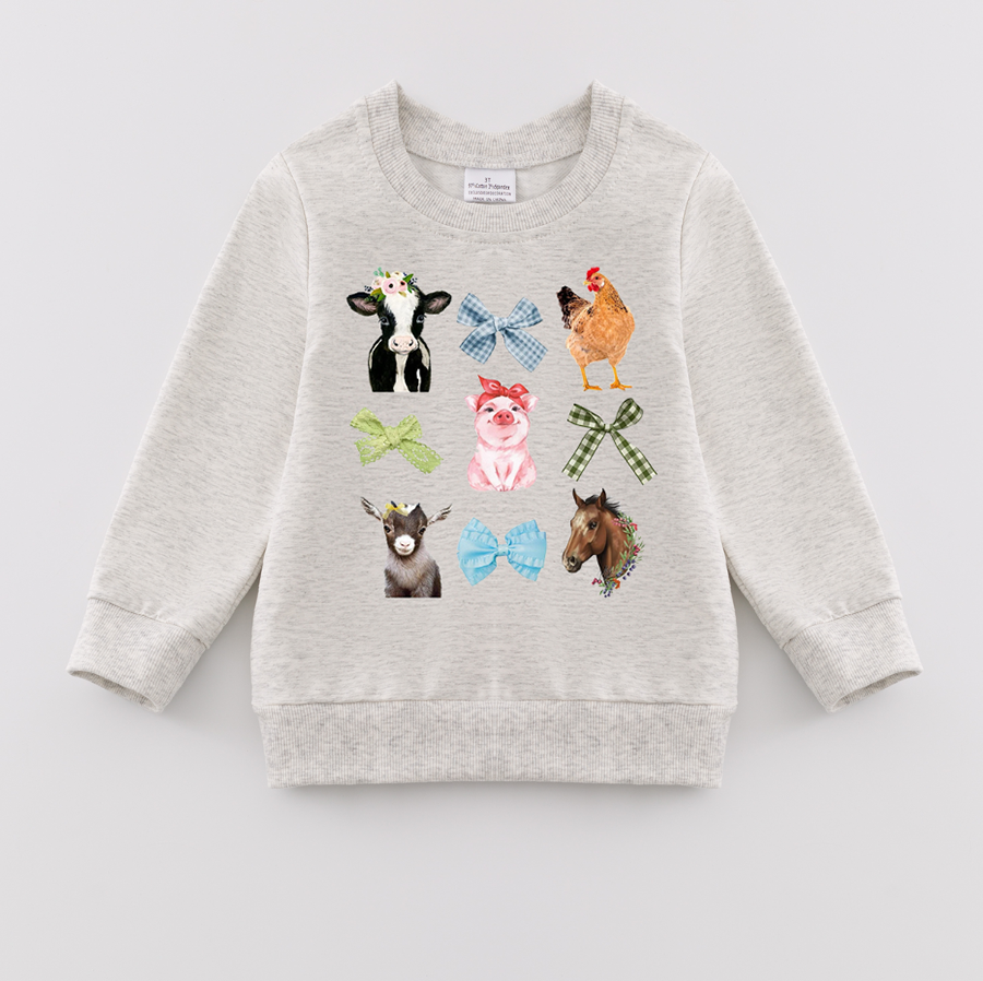 （Pre Order）Girls Fall Cartoon Print Sweatshirt