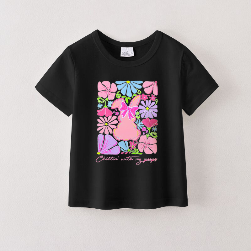 （Pre Order）Girls Easter Bunny Print T-shirt