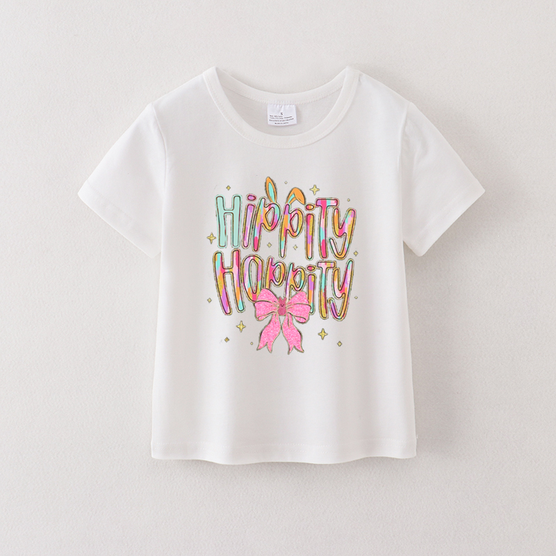 （Pre Order）Girls Easter Bunny Print T-shirt