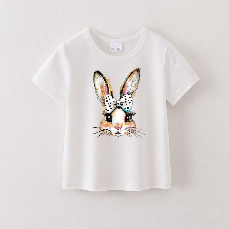 （Pre Order）Girls Easter Bunny Print T-shirt