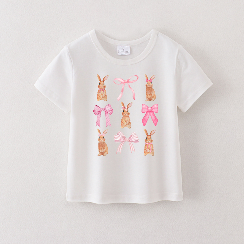 （Pre Order）Girls Easter Bunny Print T-shirt