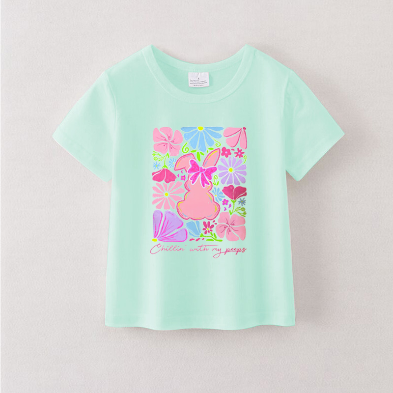 （Pre Order）Girls Easter Bunny Print T-shirt