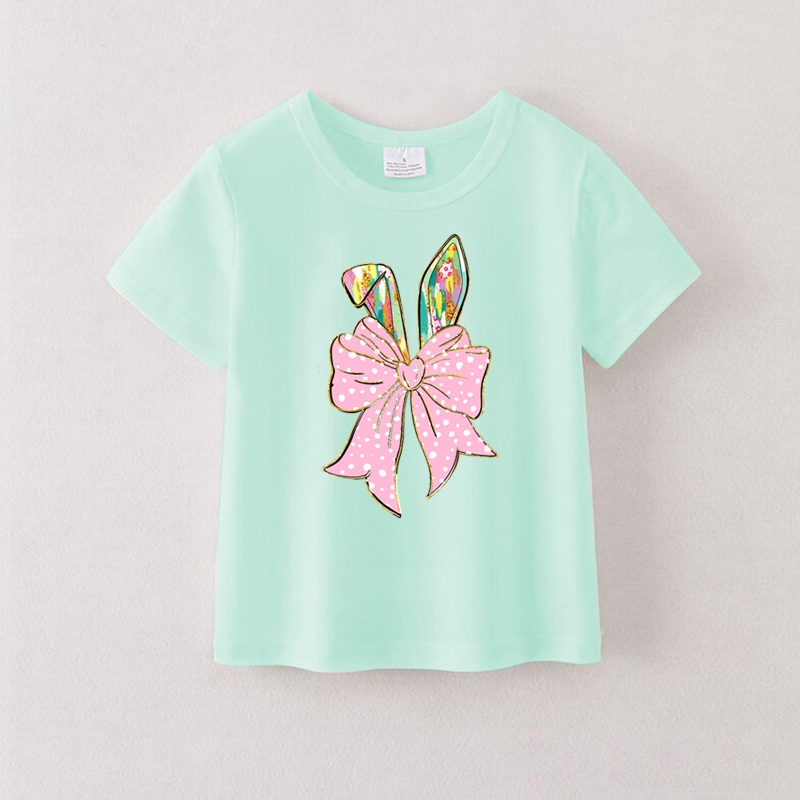 （Pre Order）Girls Easter Bunny Print T-shirt