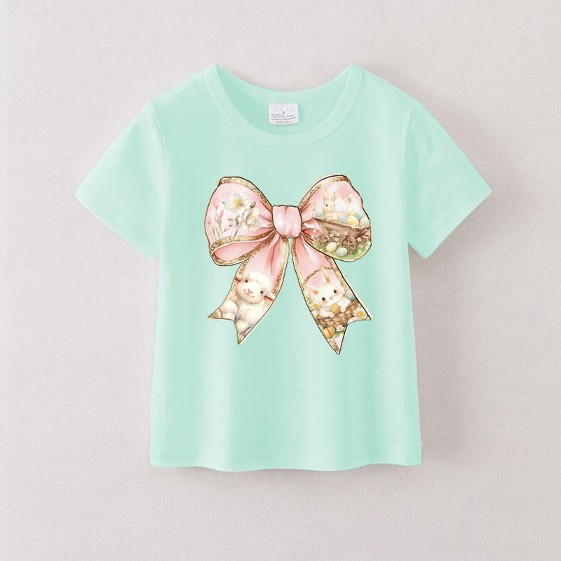 （Pre Order）Girls Easter Bunny Print T-shirt