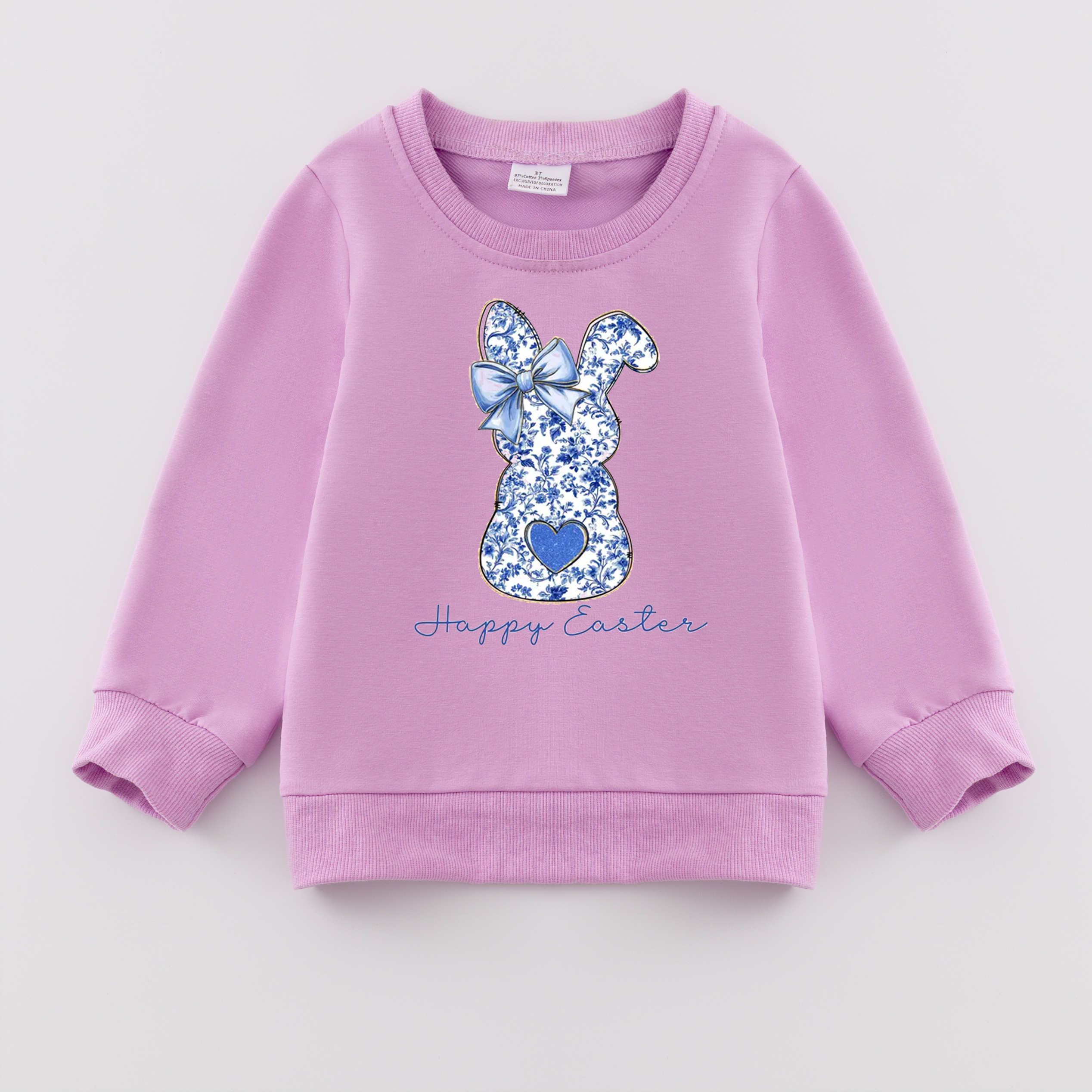 （Pre Order）Girls Easter Bunny Print Sweatshirt