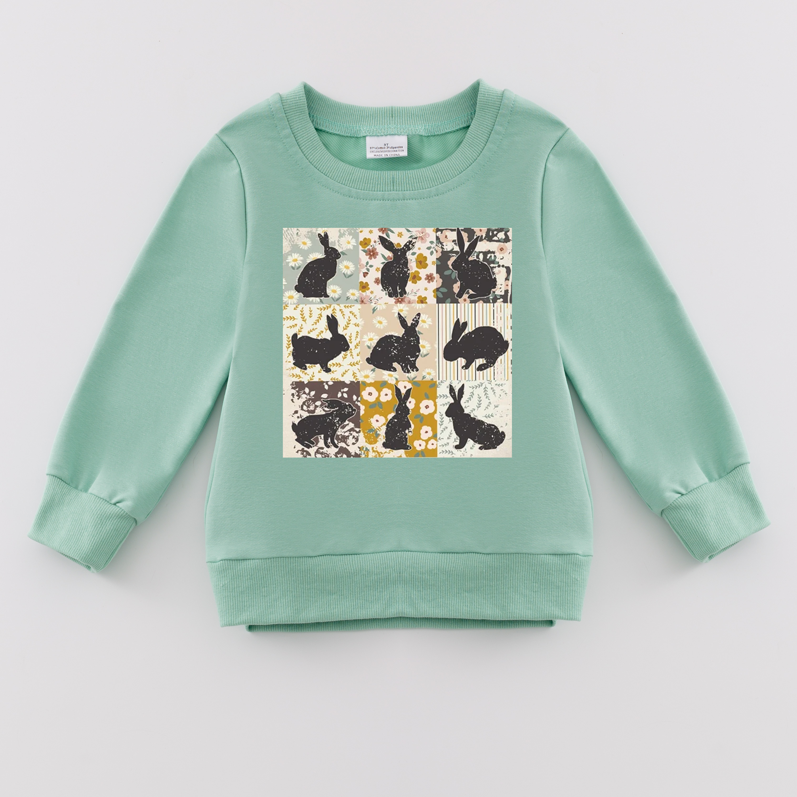 （Pre Order）Girls Easter Bunny Print Sweatshirt