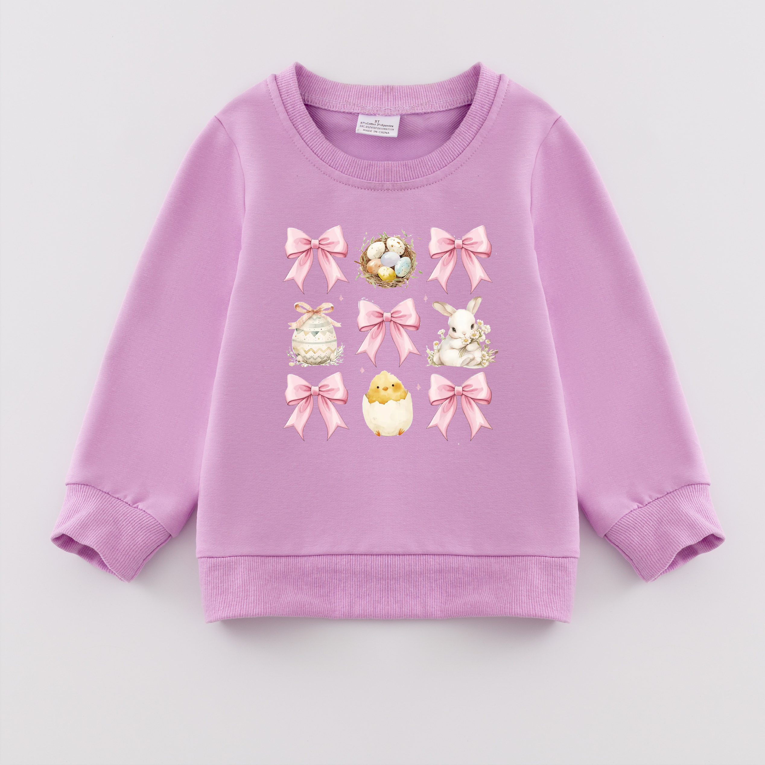 （Pre Order）Girls Easter Bunny Print Sweatshirt