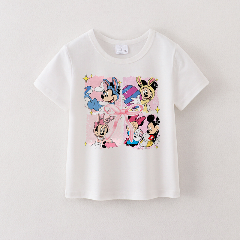 （Pre Order）Girls Easter Cartoon Print T-shirt