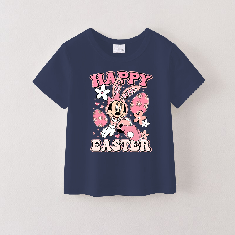 （Pre Order）Girls Easter Cartoon Print T-shirt