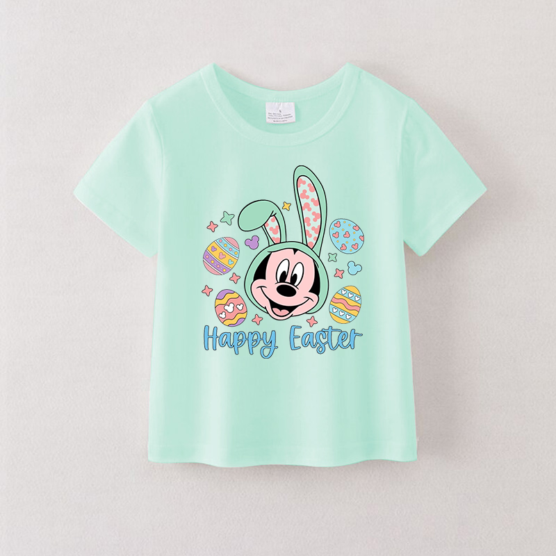 （Pre Order）Girls Easter Cartoon Print T-shirt