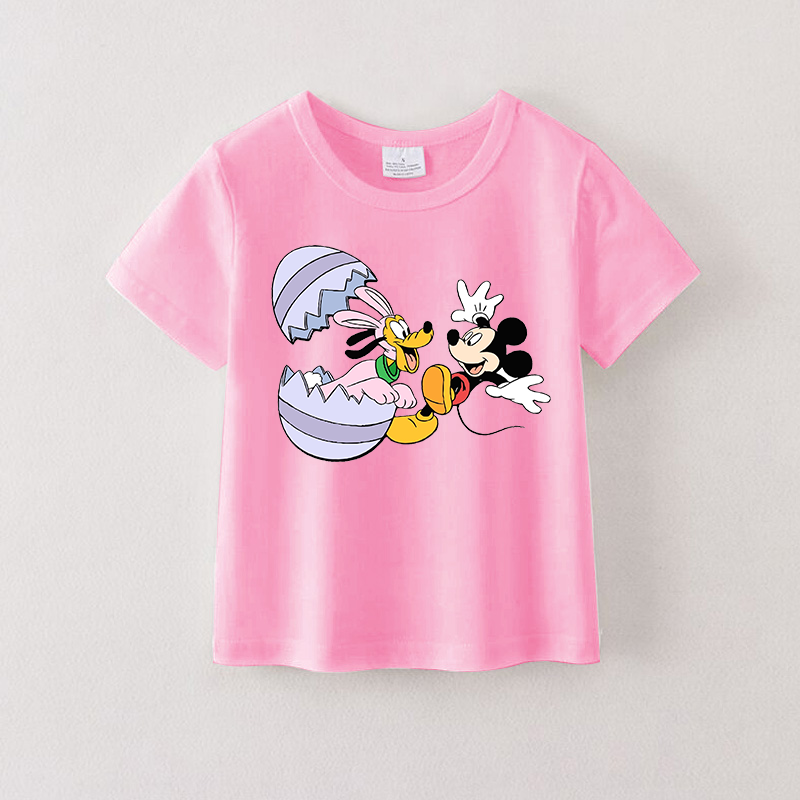 （Pre Order）Girls Easter Cartoon Print T-shirt