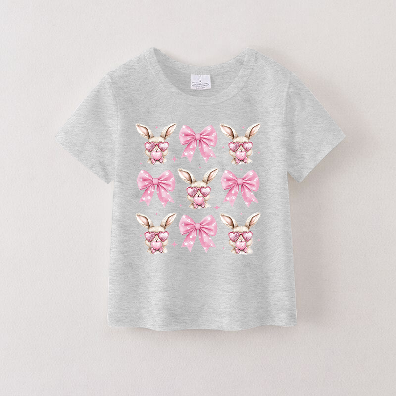 （Pre Order）Girls Easter Cartoon Print T-shirt