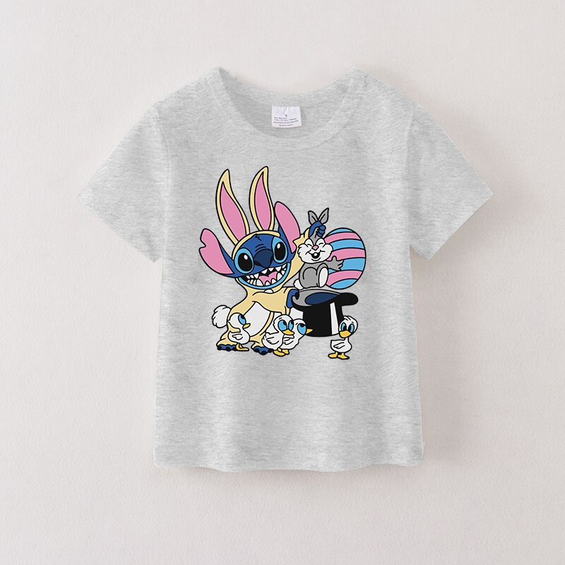 （Pre Order）Girls Easter Cartoon Print T-shirt