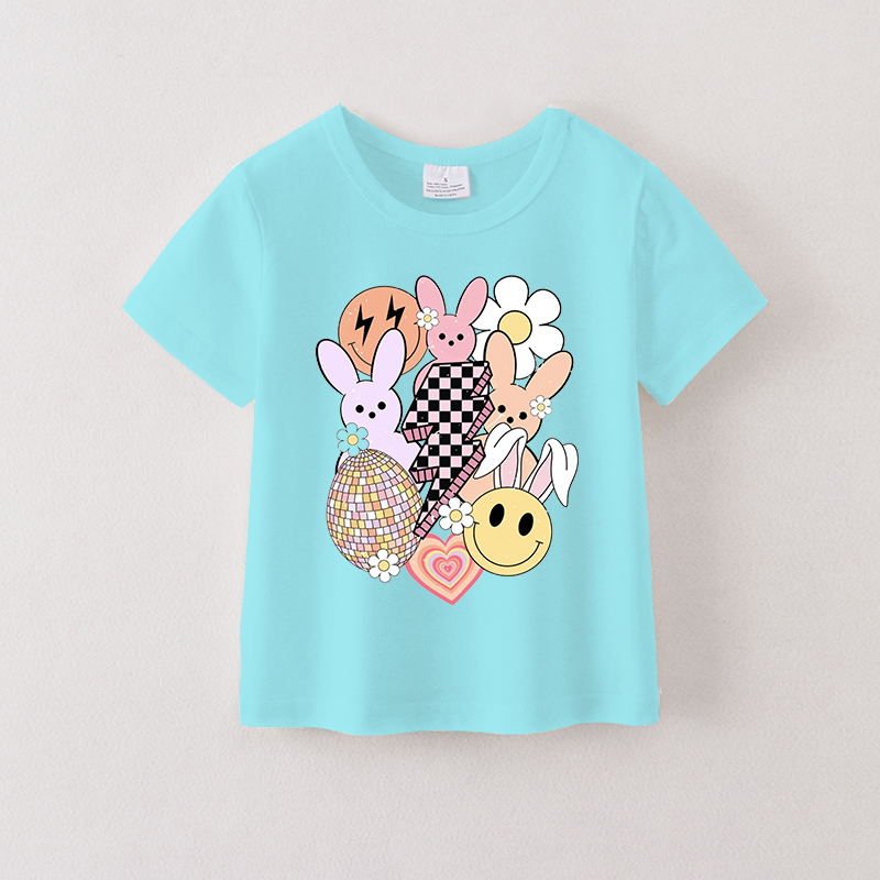 （Pre Order）Girls Easter Cartoon Print T-shirt