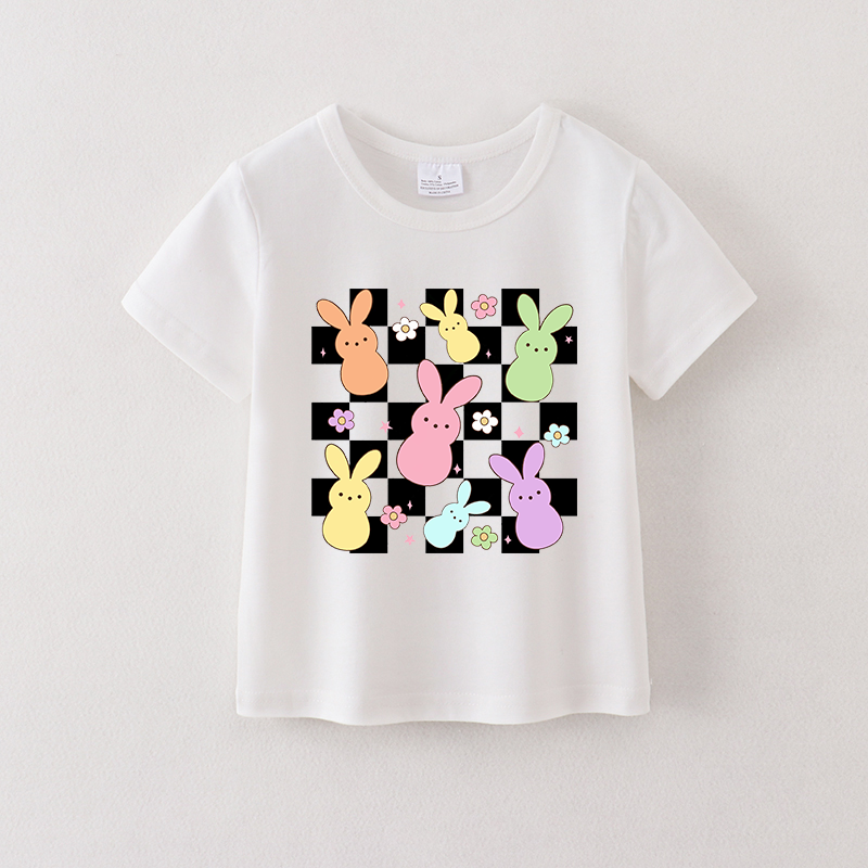 （Pre Order）Girls Easter Cartoon Print T-shirt