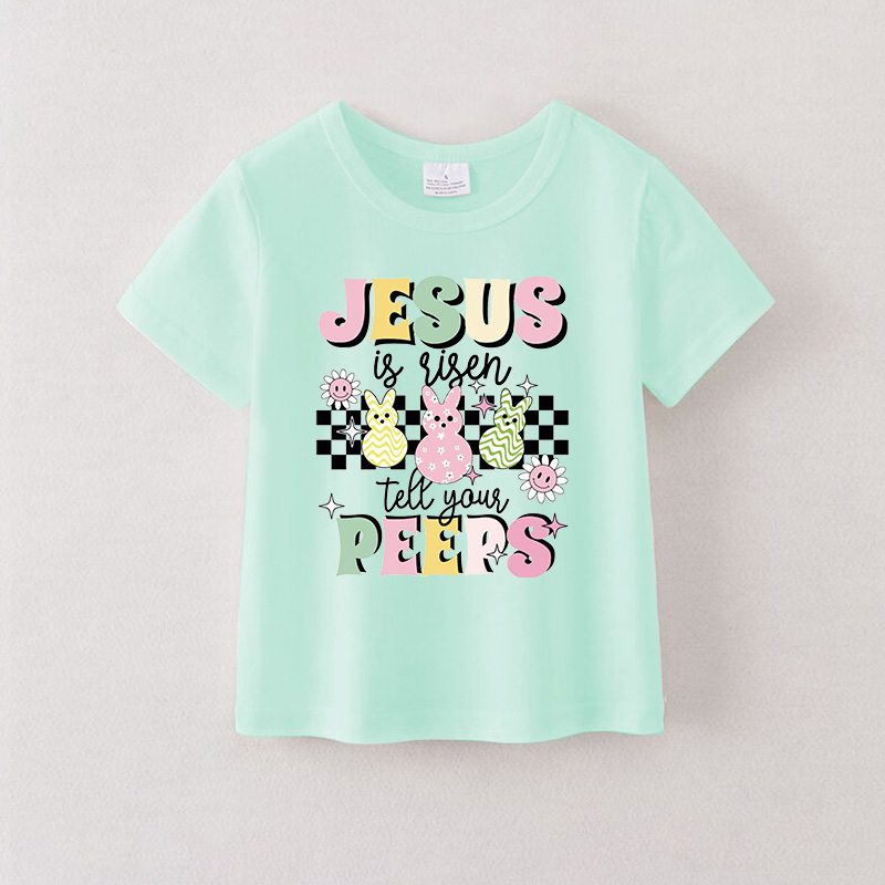 （Pre Order）Girls Easter Cartoon Print T-shirt