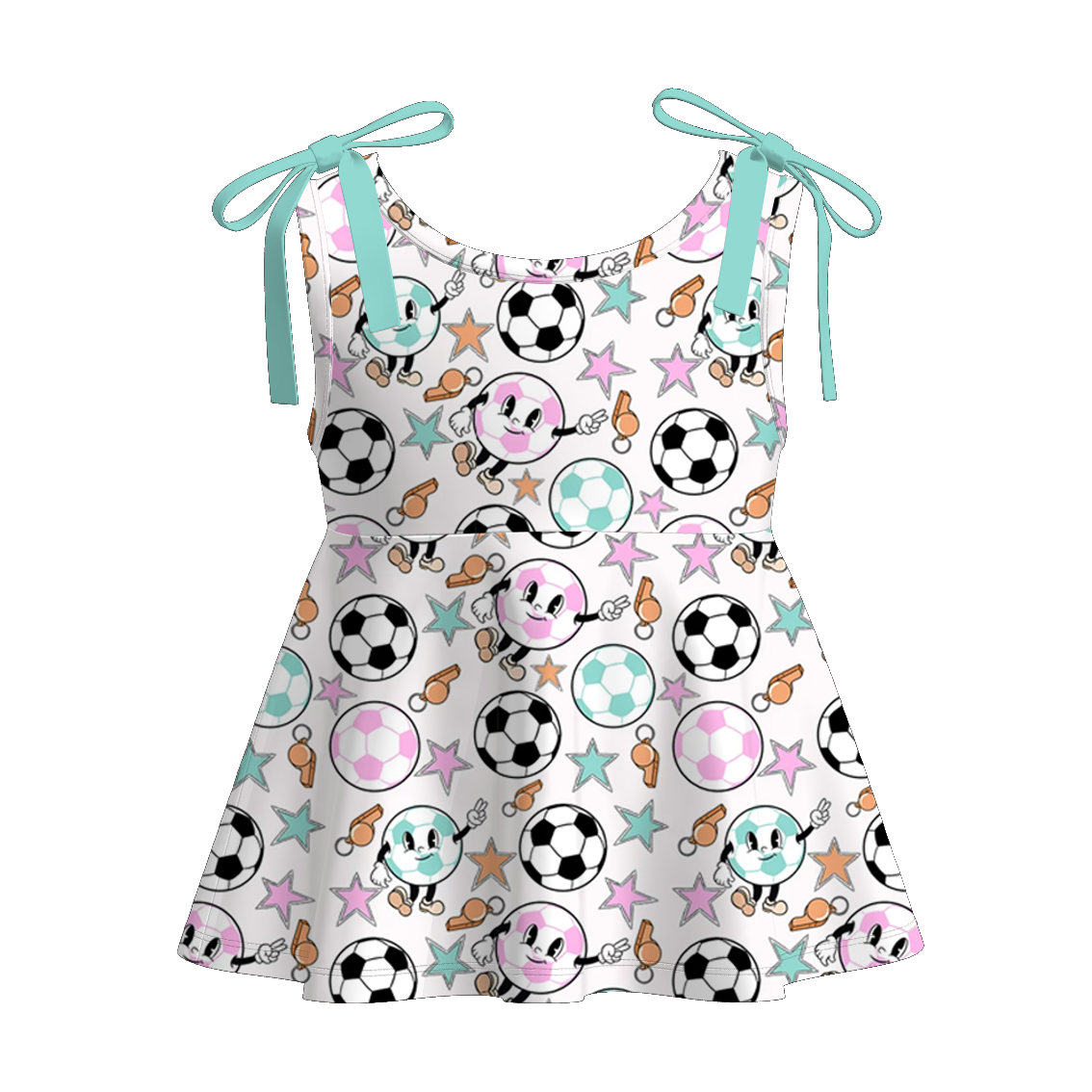 （Pre Order）Girls Spring and Summer Soccer Print Top