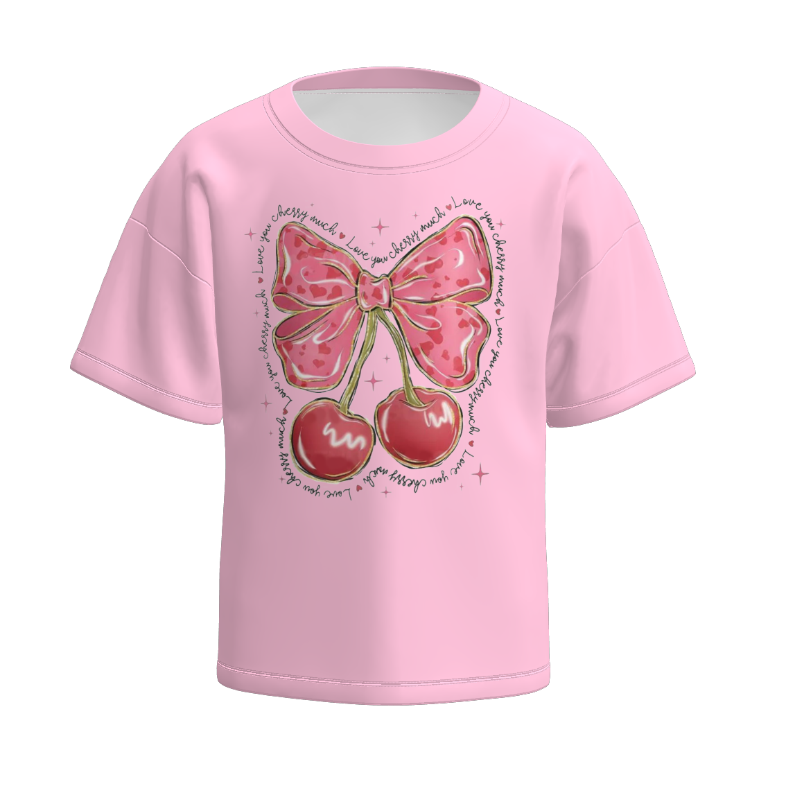 （Pre Order）Girls Spring and Summer Cherry Print Top