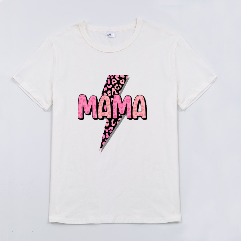 (Pre Order)Customized Printed Short Sleeve Cotton T-shirt for Mommy and Me in Summer