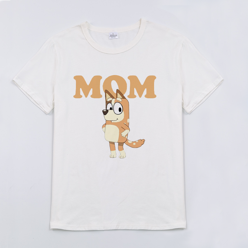 (Pre Order)Customized Printed Short Sleeve Cotton T-shirt for Mommy and Me in Summer