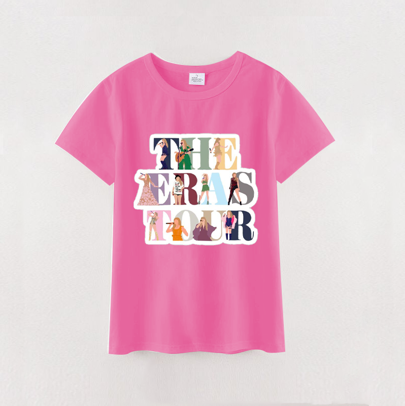 (Pre Order)Mommy & Me Hot Pink Short Sleeves Cotton T-Shirts